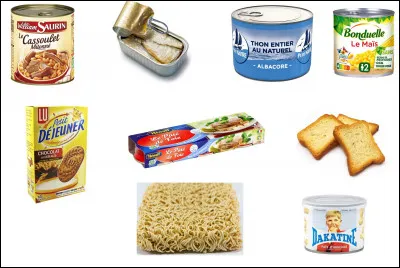 Voici le stock de nourriture. Combien de boîtes de pâté y a-t-il ?