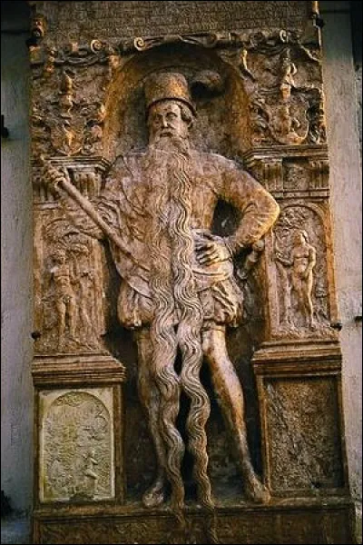 1567, Hans Steininger, maire de Braunau-am-Inn (AUT) > Celui-ci serait mort tout seul et sans artifice, le cou brisé en ... (Complétez !)