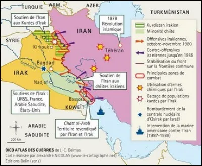 L'Iraq envahit l'Iran &agrave; partir de 1980. Combien de temps dure le conflit entre ces deux pays musulmans ?