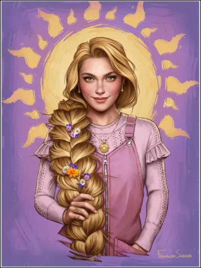 Cette jeune fille aux longs cheveux dorés, il s'agit de...