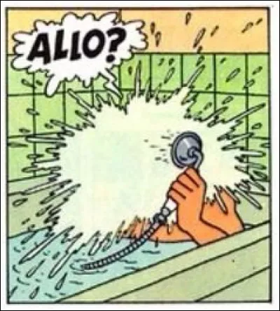 Haddock, par inattention, a confondu douchette et combiné de téléphone. Dans quel album peut-on savourer ce gag ?