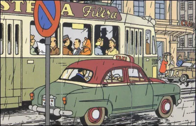 Dans quel album des Aventures de Tintin, un taxi Aronde conduit Tintin et Haddock à Nyon à la recherche de Tournesol ?