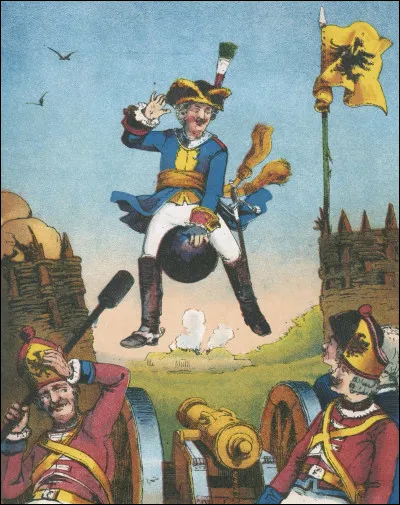 Surnommé le "Baron de Crac", qui est cet officier et mercenaire, célèbre notamment pour avoir chevauché un boulet de canon et être allé sur la Lune en montgolfière dans un récit allemand ?