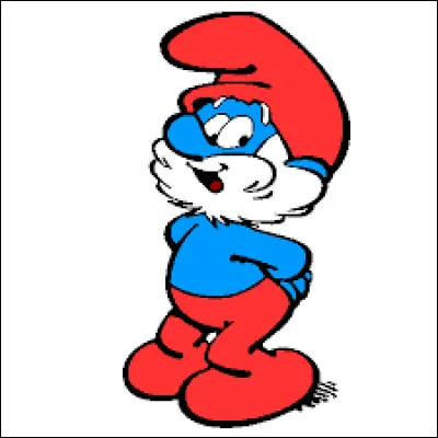 Quel est le nom de ce Schtroumpf doyen du village et portant des vêtements de couleur rouge ?