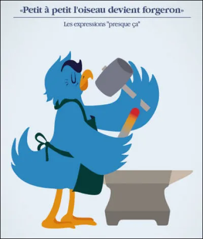 "Petit à petit, l'oiseau devient forgeron" > Ouais, ben ça m'étonnerait, quand même !