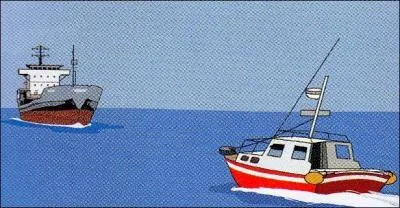 Quelle est la rgle de barre et de route entre ces 2 bateaux  moteur qui font des routes opposes ?