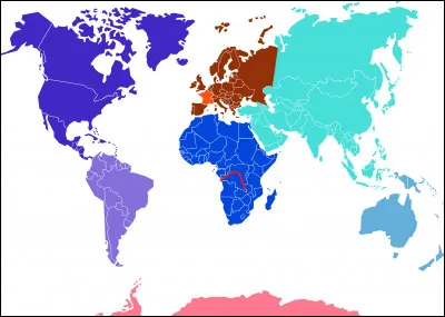 Reliefs et fleuves du monde - Quel est ce fleuve repr&eacute;sent&eacute; en rouge ?