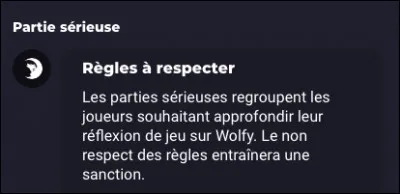 Dans le règlement de partie sérieuse, quelle est la 1re règle ?