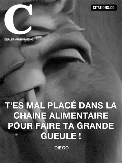 T'es mal placé dans la chaîne alimentaire pour faire ta grande gueule !