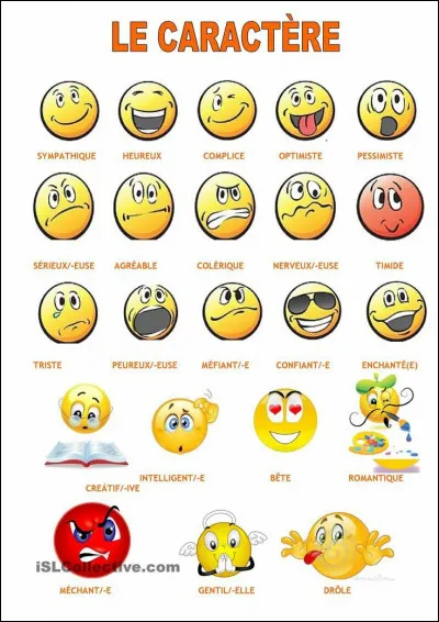 Quel est ton caract&egrave;re ?