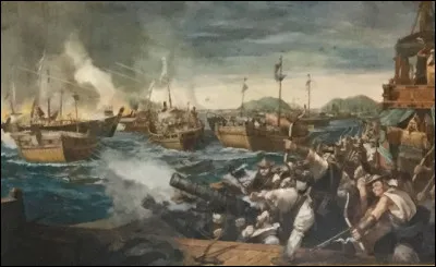 Le 15 aout 1592, la bataille de l'&icirc;le Hansan voit la d&eacute;faite de la flotte japonaise qui perd plus de la moiti&eacute; de ses navires. Qui affrontait-elle ?