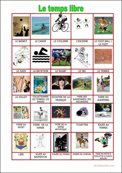 Que fais-tu pendant ton temps libre ?