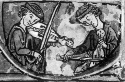 Instrument de musique médiéval à trois cordes et à archet :