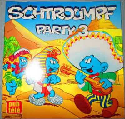 Schtroumpfé dans la vallée infernale, le schtroumpf s'appelle Bob Morane, à la recherche de l'ombre jaune le schtroumpf s'appelle Kali Jones : ♫ ♫