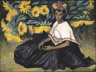 Qui a représenté cette jeune femme entourée de tournesols ?