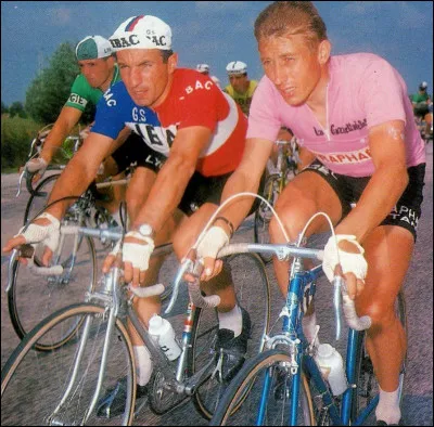 1959, première participation de Jacques Anquetil au Giro. Il y viendra à 6 reprises et terminera à chaque fois sur le podium.