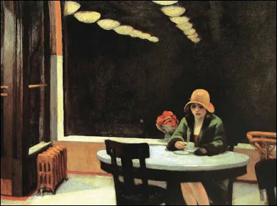 Qui a représenté cette femme à une table de café ?