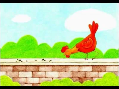 Que picore "Une poule sur un mur" dans la chanson pour enfants  ?