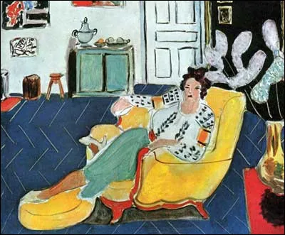 Qui a réalisé la toile "Jeune fille sur un sofa jaune" ?
