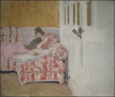 Sa toile s'intitule "Sur le sofa" :