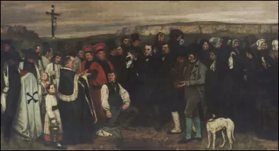 Dans quelle ville du Doubs a lieu "un enterrement" sur ce célèbre tableau réalisé en 1850 par Gustave Courbet ?