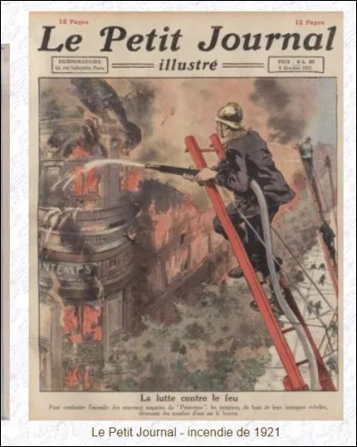 Un incendie d'une ampleur considérable s'est déclaré le 28 septembre 1921 dans un grand magasin parisien. Quel est cet établissement qui fut entièrement détruit à la suite d'un court-circuit et qui ne sera reconstruit qu'en 1924 avec des normes de sécurité dernier cri ?