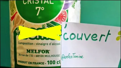 Autrement dit, elle repasse les plats, non ?
[Nous cherchons une marque de vinaigre !]