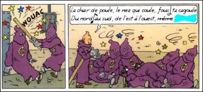 Retrouvez la rime de ce rap râpeux que fredonne un Tintin vainqueur de tous ses ennemis ! Et qui "chantait" cela ?