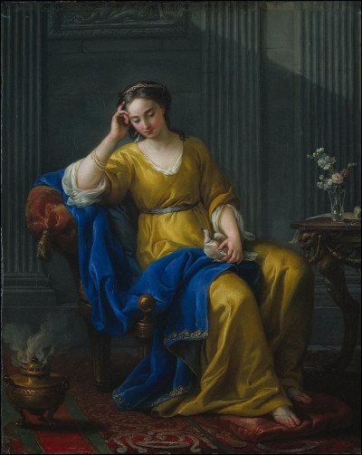 Quel peintre français du XVIIIe est l'auteur du tableau "Douce mélancolie" ?