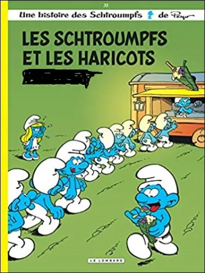 De quelle couleur sont les haricots dans le titre du 35e album des Schtroumpfs ? (C'est la même que celle d'un célèbre taxi de cinéma)