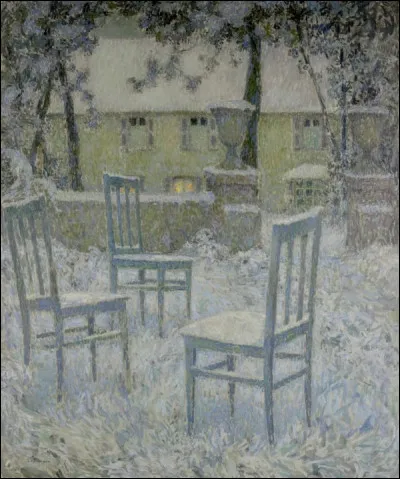 Qui a peint "Neige dans le jardin de Gerberoy" ?