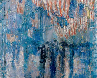 Qui a peint "Grande avenue de New York sous la pluie" ?