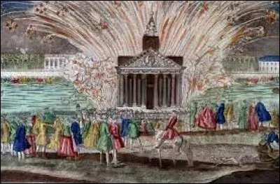 Lors du feu d'artifice dans le ciel de Paris tiré en l'honneur des mariés, qu'advient-il ?