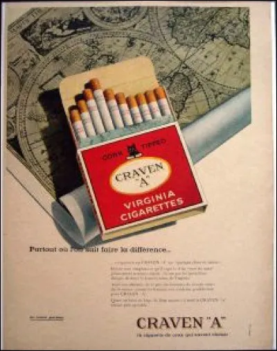 Quel animal est représenté en noir sur les paquets de cigarettes anglaises Craven A ?