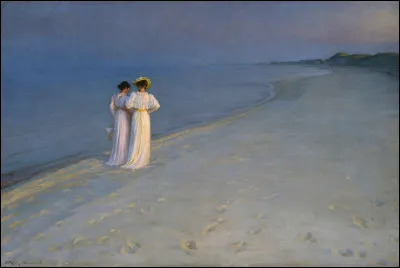 Quel peintre scandinave du XIXe est l'auteur du tableau "Nuit d'été sur la plage de Skagen" ?