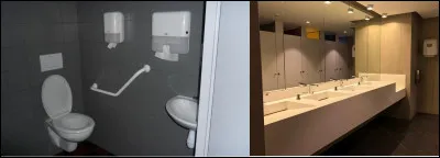 Positionnées aux diverses zones, les toilettes sont...