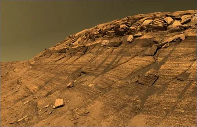 Voici une photo de Mars réalisée par ce rover en 2004. À quoi correspond t-elle ?