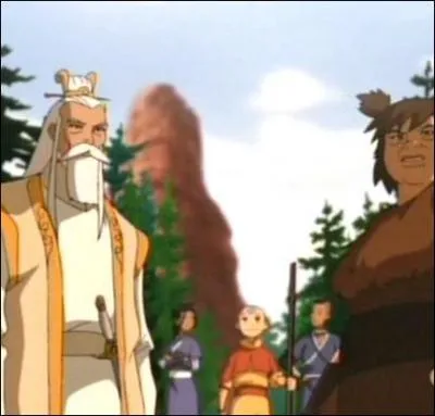 Aang et ses amis traversent un grand canyon en compagnie de :