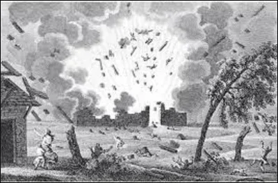 31 août 1794 : 
Voit l'explosion de la poudrerie de Grenelle, catastrophe la plus meurtrière s'étant produite en France. Survenue dans la partie nord de la plaine de Grenelle, englobée dans les murs de Paris par le mur des Fermiers généraux construit en 1788 (aujourd'hui place Dupleix). Combien de victimes fera, environ, cette catastrophe ?