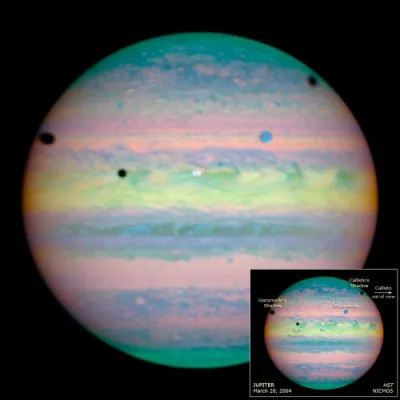Sur cette image de Jupiter, combien d'éclipses ont eu lieu en même temps ?