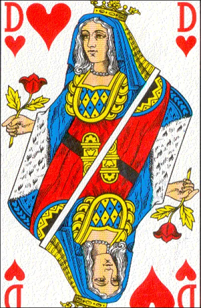 Quel est le nom de la dame de coeur, une carte à jouer ?