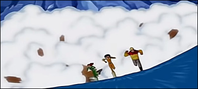 Dans quel dessin animé apparaît cette avalanche ?