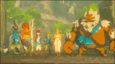 Sur la photo qu'on récupère après avoir terminé le DLC l'ode aux prodiges, qui se tient entre Revali et Mipha ?