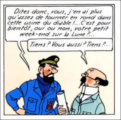 Haddock semble impatient et Tournesol aussi : auraient-il pour une fois quelque chose en commun ?
