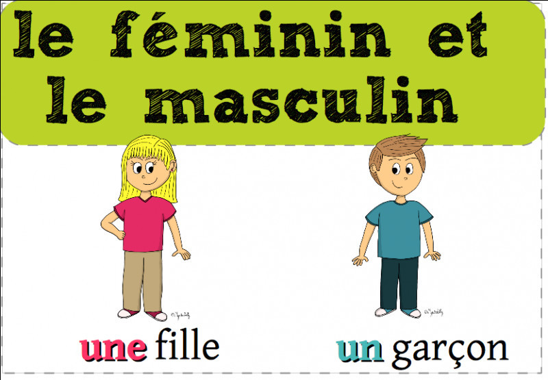 Langue française : ''Une fille au masculin ! Un garçon au féminin !''