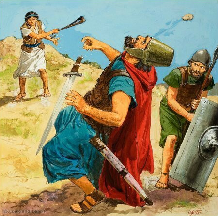 Dieu donna la force à ce jeune berger et futur roi d'Israël afin de terrasser le puissant guerrier philistin Goliath. Qui est-il ?