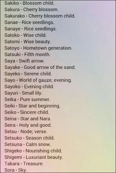 Quel est ton nom japonais ?