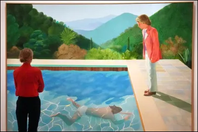 Qui a peint ce tableau intitulé "Portrait of an artist (pool with two figures)" ?