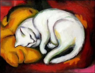 Quel peintre expressionniste allemand est l'auteur du tableau "Chat couché sur un coussin jaune" ?