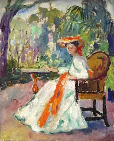 Sa toile s'intitule "Jeanne au ruban orange" :